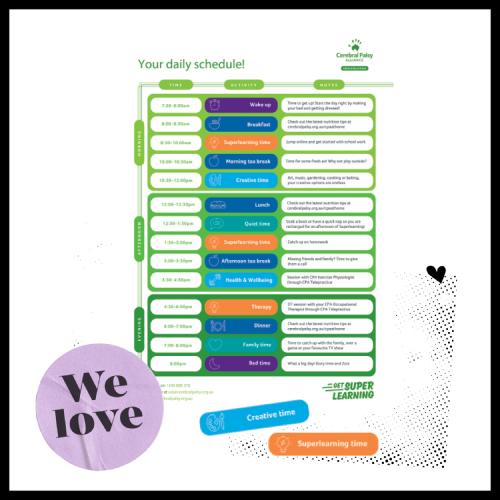 Daily & weekly schedules for super learners